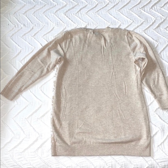 Gap tan houndstooth 3/4 sleeve sweater - Picture 3 of 5